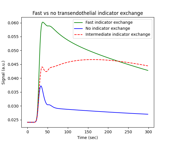 Fast vs no transendothelial indicator exchange